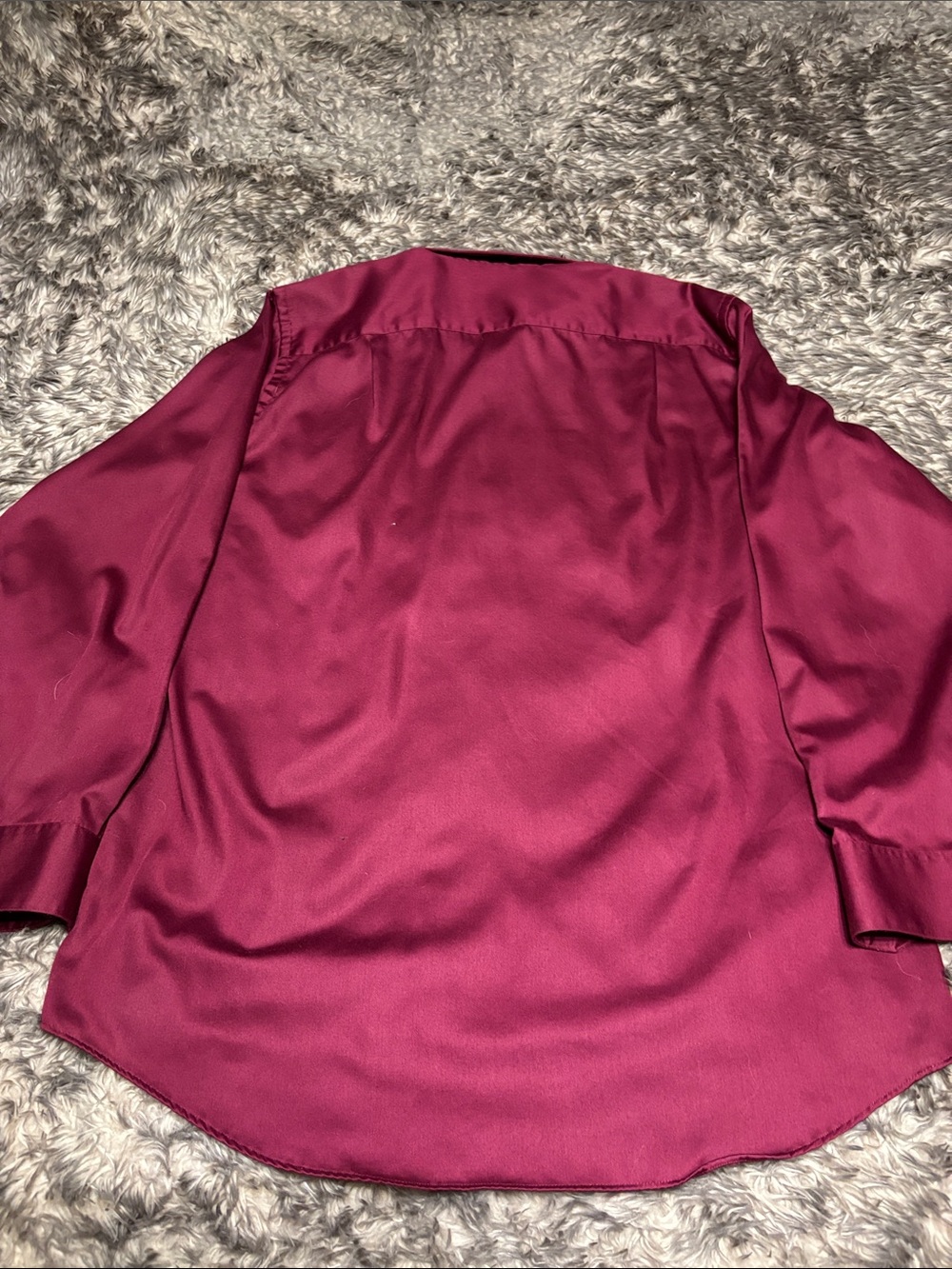 Geoffrey Beene Mens L Burgundy Maroon Wrinkle Free Dress Shirt 16.5 34/35 - Picture 4 of 4